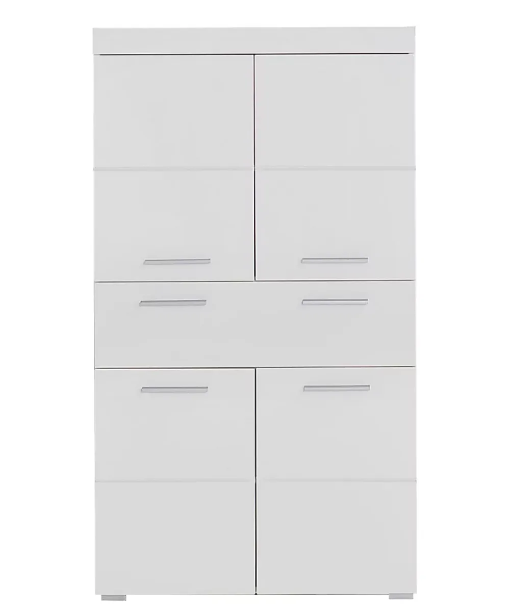 Trend Team AMANDA - Meuble de salle de bain mélaminé - Meuble Commode. Blanc brillant. L-H-P : 73 - 132 - 31 cm