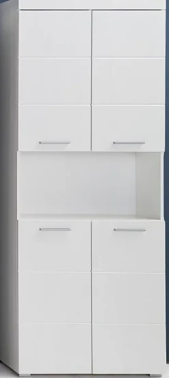 Colonne De Salle De Bains|Trend Team AMANDA - Meuble de salle de bain mélaminé - Meuble Colonne. Blanc brillant. L-H-P : 73 - 190 - 31 cm