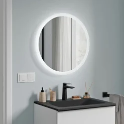 Bernstein Amoire de toilette suspendue 40x19x72,5cm (LxPxH), 1 porte mirroir, éclairage LED + prise électrique, Charnières mobiles, NEO