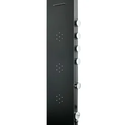 Anima Colonne de douche murale en aluminium avec mitigeur 4 fonctions, cascade et jets massants, noir (ALUSHOWERC)