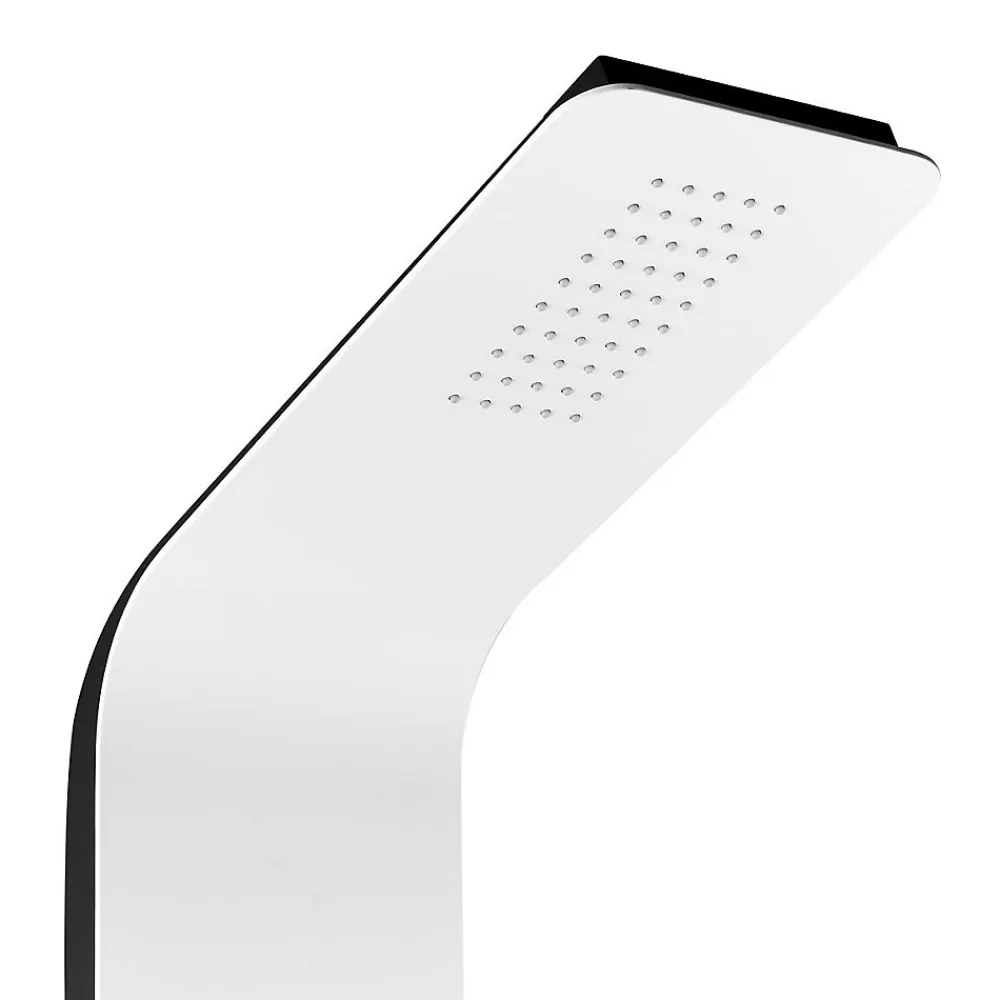 Colonne De Douche Hydromassante|Anima Colonne de douche murale en aluminium avec mitigeur 4 fonctions, cascade et jets massants, blanc (ALUSHOWER)
