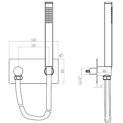 Pommeau De Douche, Flexible Et Barre De Douche|Bernstein Applique murale avec support de douche CZT050B - y compris douchette à main et flexible