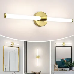 Miroir Lumineux|Nettlife Applique murale de salle de bain à LED 8W, lampe de salle de bain, applique murale 4000K IP44