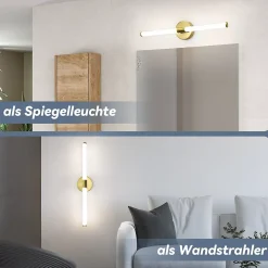 Miroir Lumineux|Nettlife Applique murale de salle de bain à LED 8W, lampe de salle de bain, applique murale 4000K IP44