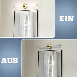 Miroir Lumineux|Nettlife Applique murale de salle de bain à LED 8W, lampe de salle de bain, applique murale 4000K IP44