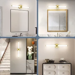 Miroir Lumineux|Nettlife Applique murale de salle de bain à LED 8W, lampe de salle de bain, applique murale 4000K IP44