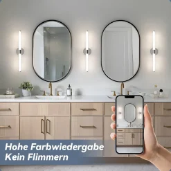Nettlife Applique murale de salle de bain LED - 8W 60CM 4000K IP44