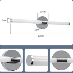 Nettlife Applique murale de salle de bain LED - 8W 60CM 4000K IP44