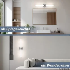 Nettlife Applique murale de salle de bain LED - 8W 60CM 4000K IP44
