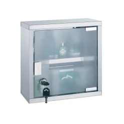 Armoire De Toilette|MSV Armoire à pharmacie à clé Acier Inox verre