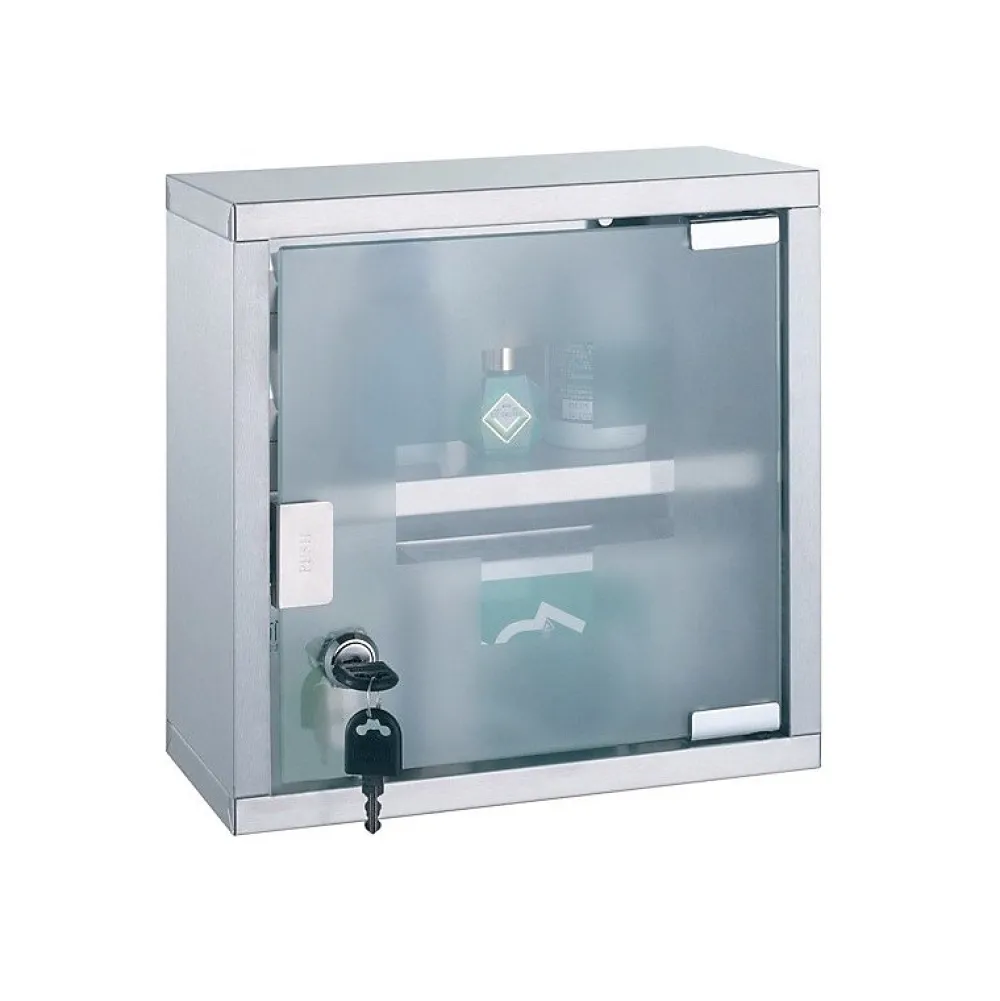 Armoire De Toilette|MSV Armoire à pharmacie à clé Acier Inox verre