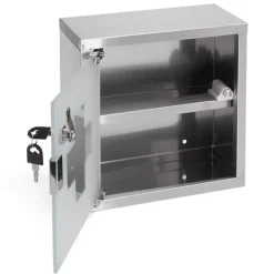 Armoire De Toilette|MSV Armoire à pharmacie à clé Acier Inox verre