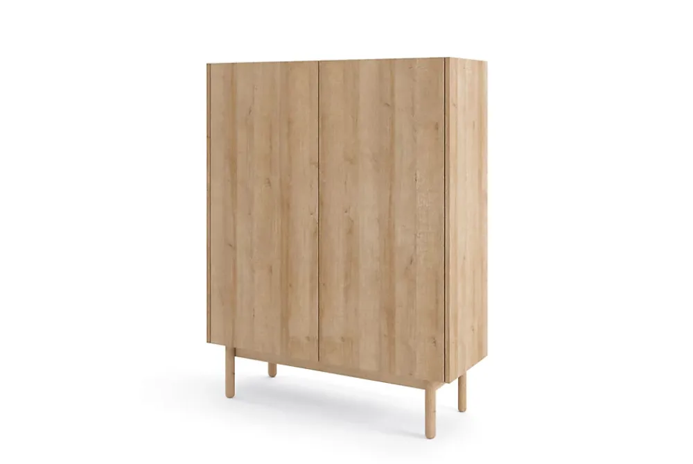 3xE Living Armoire : 2 Portes, 3 Étagères, Chêne Riviera, 97 X 122 X 37 Cm
