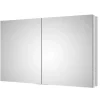 Bernstein Armoire à glace aluminium murale salle de bain + toilettes, étagère avec miroir avec LED encastrée + prise, UP7012, H.70cmxL.120cm