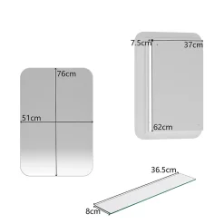 ProximaX Armoire à miroir rectangulaire avec cadre métal, armoire murale à étagères réglables, pour salle de bain ou chambre, blanc