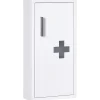 Armoire De Toilette|kleankin Armoire à pharmacie 2 étagères 3 niveaux dim. 30L x 12l x 60H cm logo croix transparent acier blanc