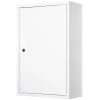 Armoire De Toilette|kleankin Armoire à pharmacie 2 étagères 3 niveaux verrouillable dim. 40L x 18l x 60H cm 2 clés métal blanc