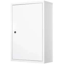 Armoire De Toilette|kleankin Armoire à pharmacie 2 étagères 3 niveaux verrouillable dim. 40L x 18l x 60H cm 2 clés métal blanc