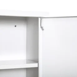 Armoire De Toilette|kleankin Armoire à pharmacie 2 étagères 3 niveaux verrouillable dim. 40L x 18l x 60H cm 2 clés métal blanc