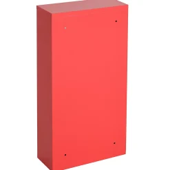 Homcom Armoire à pharmacie 3 étagères 4 niveaux verrouillable porte verre trempé dépoli logo croix 30L x 12l x 60H cm acier inox rouge