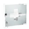 Meuble De Salle De Bains Faible Profondeur|MPGlass Armoire à pharmacie L.30 x H.30 x P.15 cm, acier + porte verre sablé, blanc, Siena