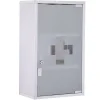 Homcom Armoire à pharmacie murale verrouillable 3 niv. acier inox