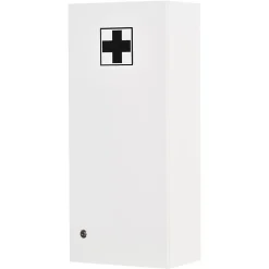 Armoire De Toilette|kleankin Armoire à pharmacie murale verrouillable - 5 niveaux - verre panneaux blanc