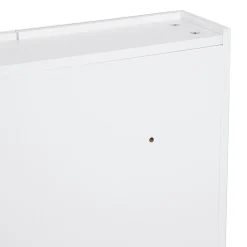Homcom Armoire avec miroir en bois rangement salle de bain fermeture porte tampon MDF blanc