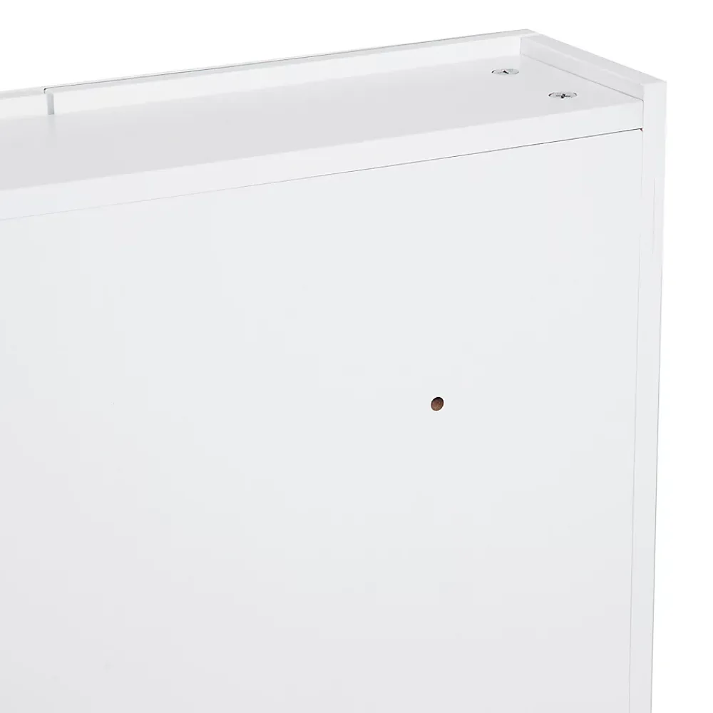 Homcom Armoire avec miroir en bois rangement salle de bain fermeture porte tampon MDF blanc