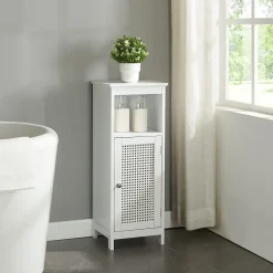 [En.Casa] Armoire basse de salle de bain Karlsoey avec 1 porte MDF PVC 80 x 30 x 28 cm blanc en.casa