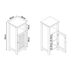 [En.Casa] Armoire basse de salle de bain Karlsoey avec 1 porte MDF PVC 80 x 30 x 28 cm blanc en.casa