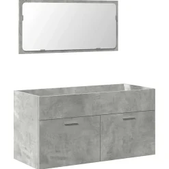 Vidaxl Armoire de bain avec miroir gris béton bois d'ingénierie