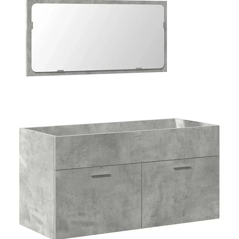 Vidaxl Armoire de bain avec miroir gris béton bois d'ingénierie
