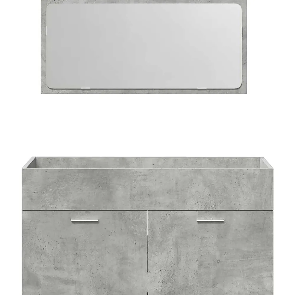 Vidaxl Armoire de bain avec miroir gris béton bois d'ingénierie