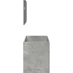 Vidaxl Armoire de bain avec miroir gris béton bois d'ingénierie