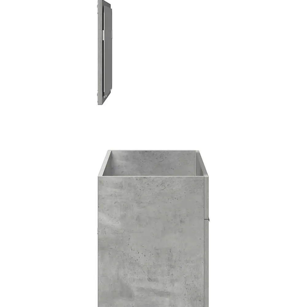 Vidaxl Armoire de bain avec miroir gris béton bois d'ingénierie