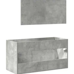 Vidaxl Armoire de bain avec miroir gris béton bois d'ingénierie
