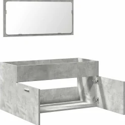 Vidaxl Armoire de bain avec miroir gris béton bois d'ingénierie