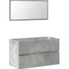 Meuble Wc|Vidaxl Armoire de bain avec miroir gris béton bois d'ingénierie