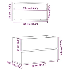Meuble Wc|Vidaxl Armoire de bain avec miroir gris béton bois d'ingénierie