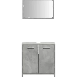 Vidaxl Armoire de bain avec miroir gris béton bois d'ingénierie