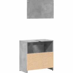 Vidaxl Armoire de bain avec miroir gris béton bois d'ingénierie