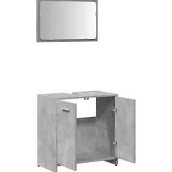 Vidaxl Armoire de bain avec miroir gris béton bois d'ingénierie