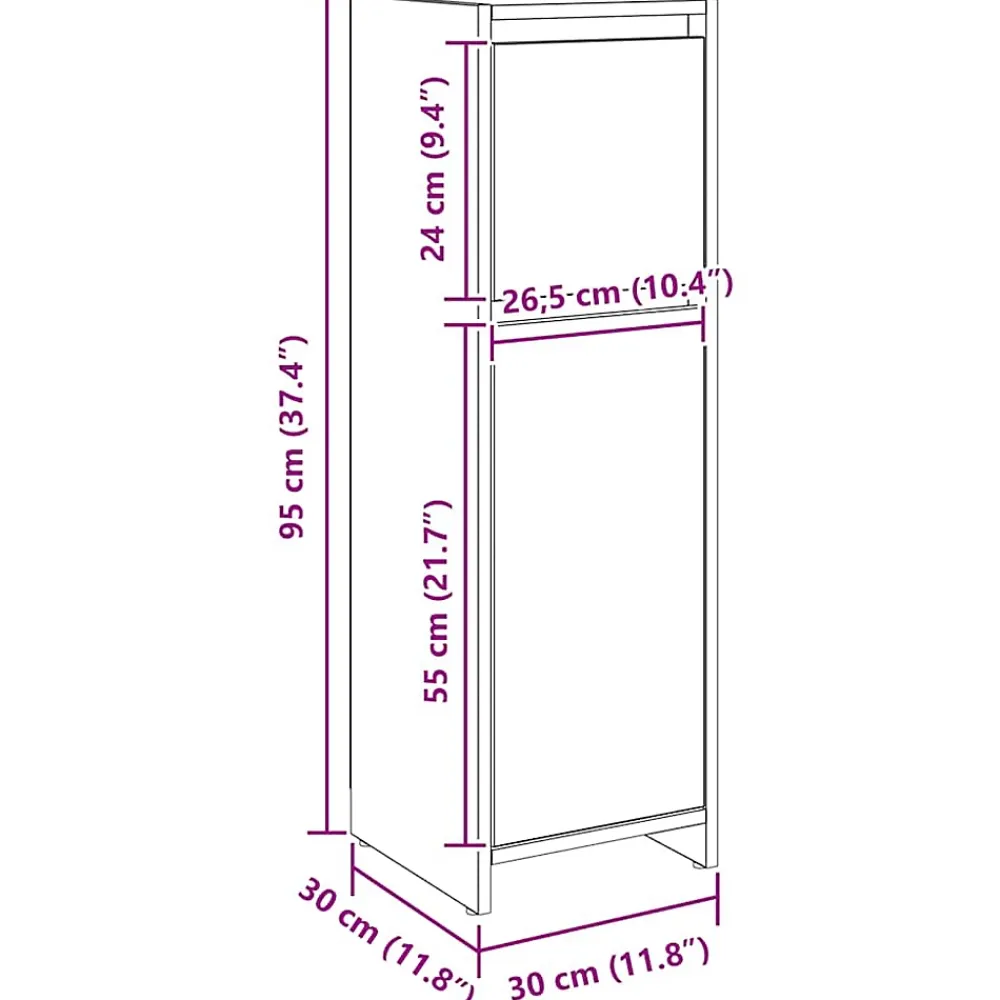 Vidaxl Armoire de bain chêne artisanal 30x30x95 cm bois d'ingénierie