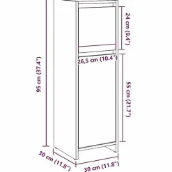 Vidaxl Armoire de bain chêne artisanal 30x30x95 cm bois d'ingénierie