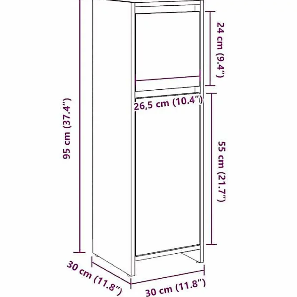 Vidaxl Armoire de bain chêne artisanal 30x30x95 cm bois d'ingénierie