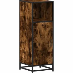 Meuble Wc|Vidaxl Armoire de bain chêne fumé 35x37,5x100cm bois d'ingénierie