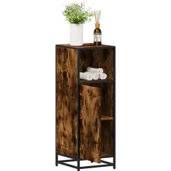 Meuble Wc|Vidaxl Armoire de bain chêne fumé 35x37,5x100cm bois d'ingénierie