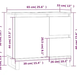 Vidaxl Armoire de bain chêne fumé 65x33x60 cm bois d'ingénierie