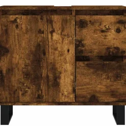 Vidaxl Armoire de bain chêne fumé 65x33x60 cm bois d'ingénierie